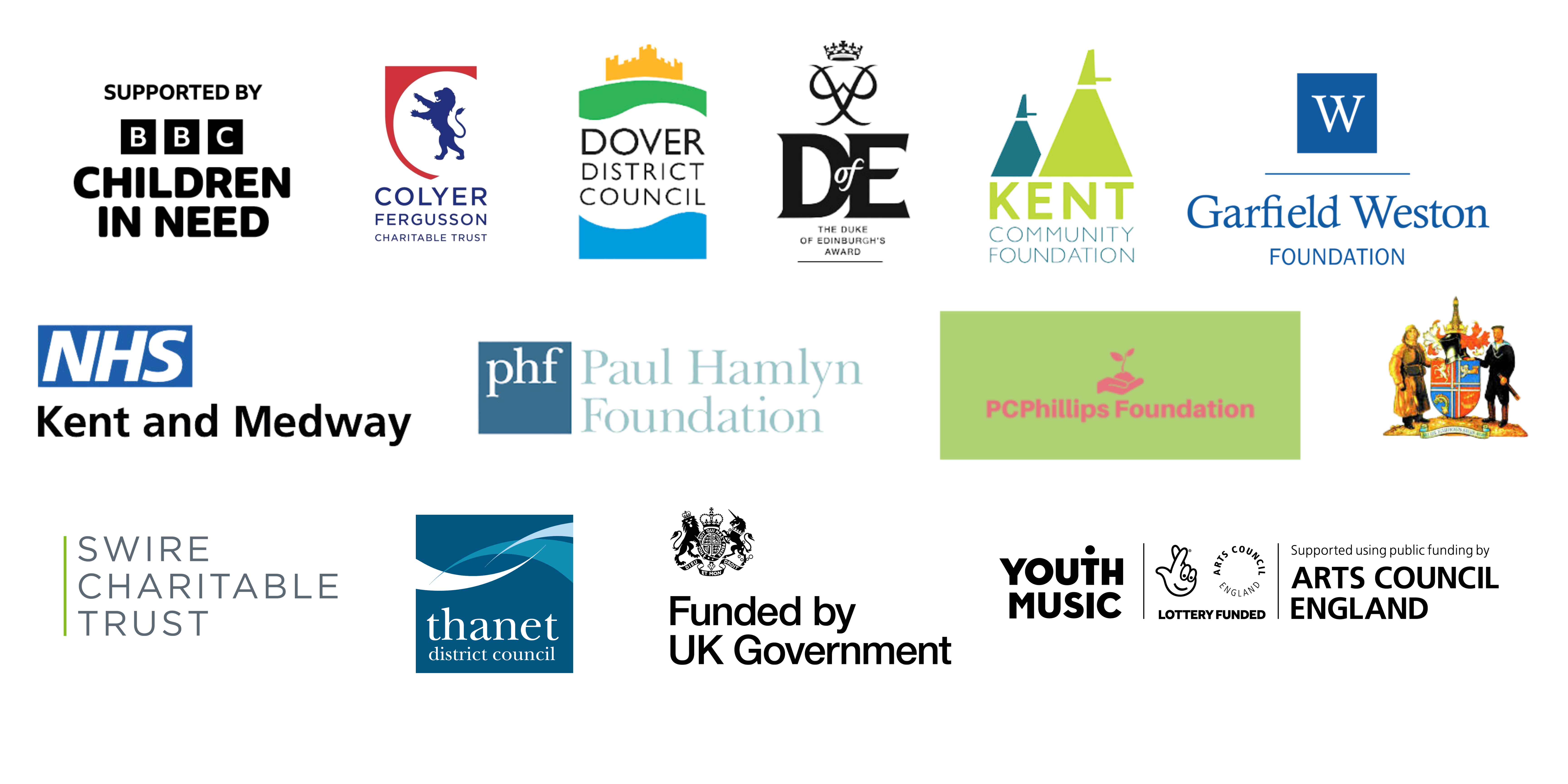 An image of various funder logos placed across three lines.